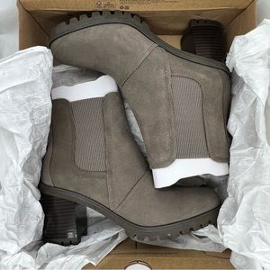 NEW UGG Hazel Waterproof Heeled Ankle Booties Grey Size 9.5